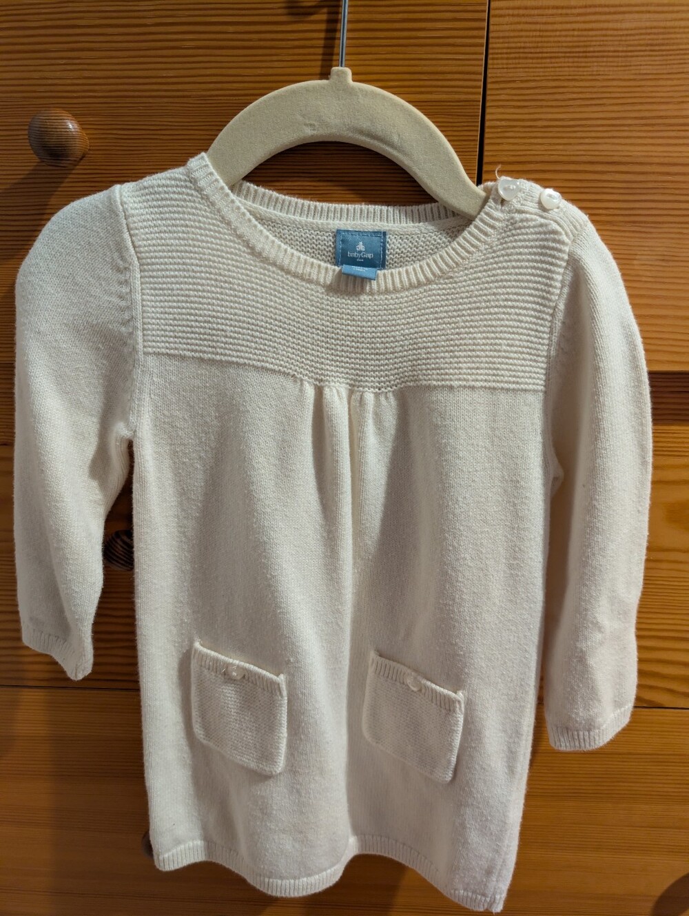 Baby Gap White Sweater Dress 12-18m